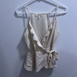 Monteau Los Angeles Sleeveless Blouse Women's Size S – Blush Pink Keyhole Top